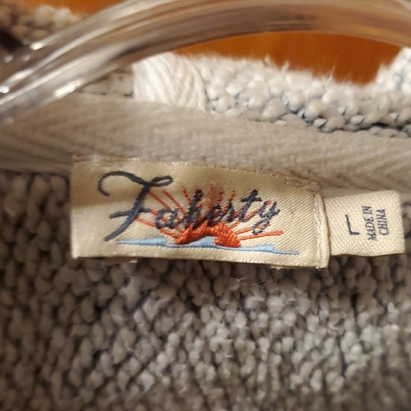 Faherty Seabrook French Terry Hoodie Poncho V-Neck Herringbone Large - Picture 8 of 16